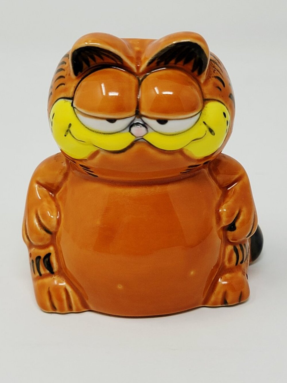 Vintage Garfield Ceramic Toothpick Holder Orange Cat Figure